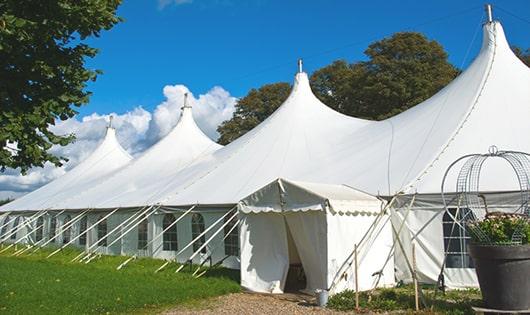 multiple portable toilets for large-scale events, ensuring availability for all guests in Mill Creek